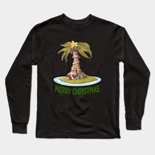 Christmas Palm Tree Tropical Xmas Coconut Long Sleeve T-Shirt